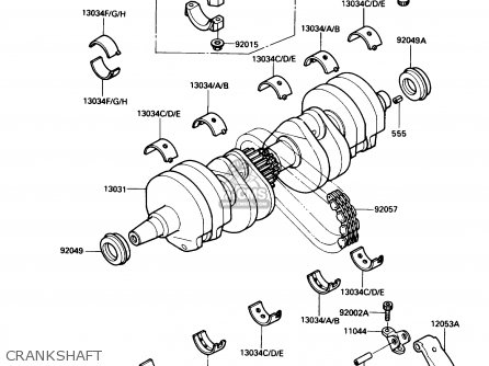 CRANKSHAFT - ZX600C1 NINJA 600R 1988 USA CALIFORNIA CANADA