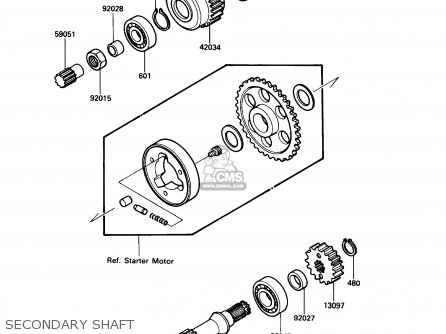 SECONDARY SHAFT - ZX600C1 NINJA 600R 1988 USA CALIFORNIA CANADA