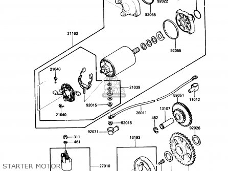 STARTER MOTOR - ZX600C1 NINJA 600R 1988 USA CALIFORNIA CANADA