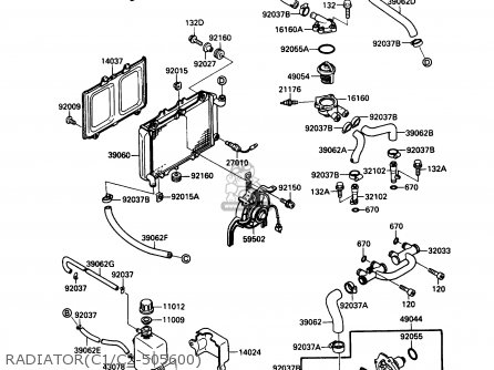 RADIATOR(C1/C2-505600) - ZX600C1 NINJA 600R 1988 USA CALIFORNIA CANADA
