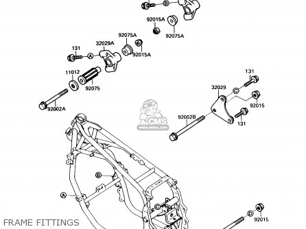 FRAME FITTINGS - ZX600C1 NINJA 600R 1988 USA CALIFORNIA CANADA