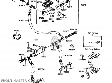 FRONT MASTER CYLINDER - ZX600C1 NINJA 600R 1988 USA CALIFORNIA CANADA
