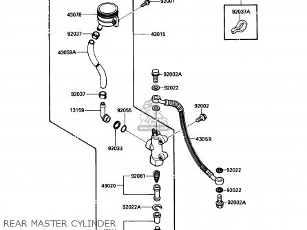REAR MASTER CYLINDER - ZX600C1 NINJA 600R 1988 USA CALIFORNIA CANADA
