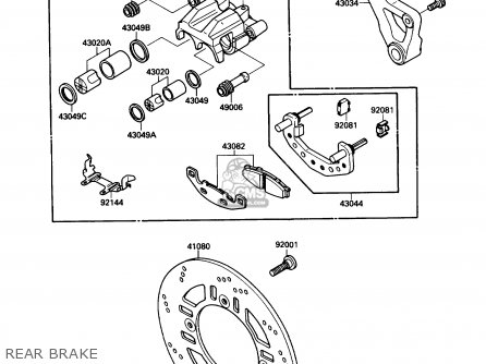 REAR BRAKE - ZX600C1 NINJA 600R 1988 USA CALIFORNIA CANADA