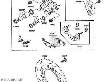 REAR BRAKE - ZX600C1 NINJA 600R 1988 USA CALIFORNIA CANADA