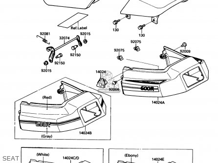 SEAT - ZX600C1 NINJA 600R 1988 USA CALIFORNIA CANADA