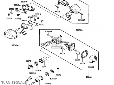TURN SIGNALS - ZX600C1 NINJA 600R 1988 USA CALIFORNIA CANADA