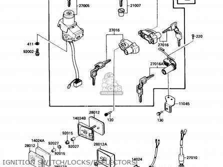 IGNITION SWITCH/LOCKS/REFLECTORS - ZX600C1 NINJA 600R 1988 USA CALIFORNIA CANADA