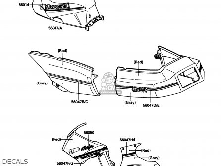 DECALS - ZX600C1 NINJA 600R 1988 USA CALIFORNIA CANADA