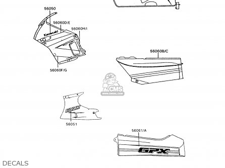 Kawasaki ZX600C10 GPX600R 1997 FG parts lists and schematics