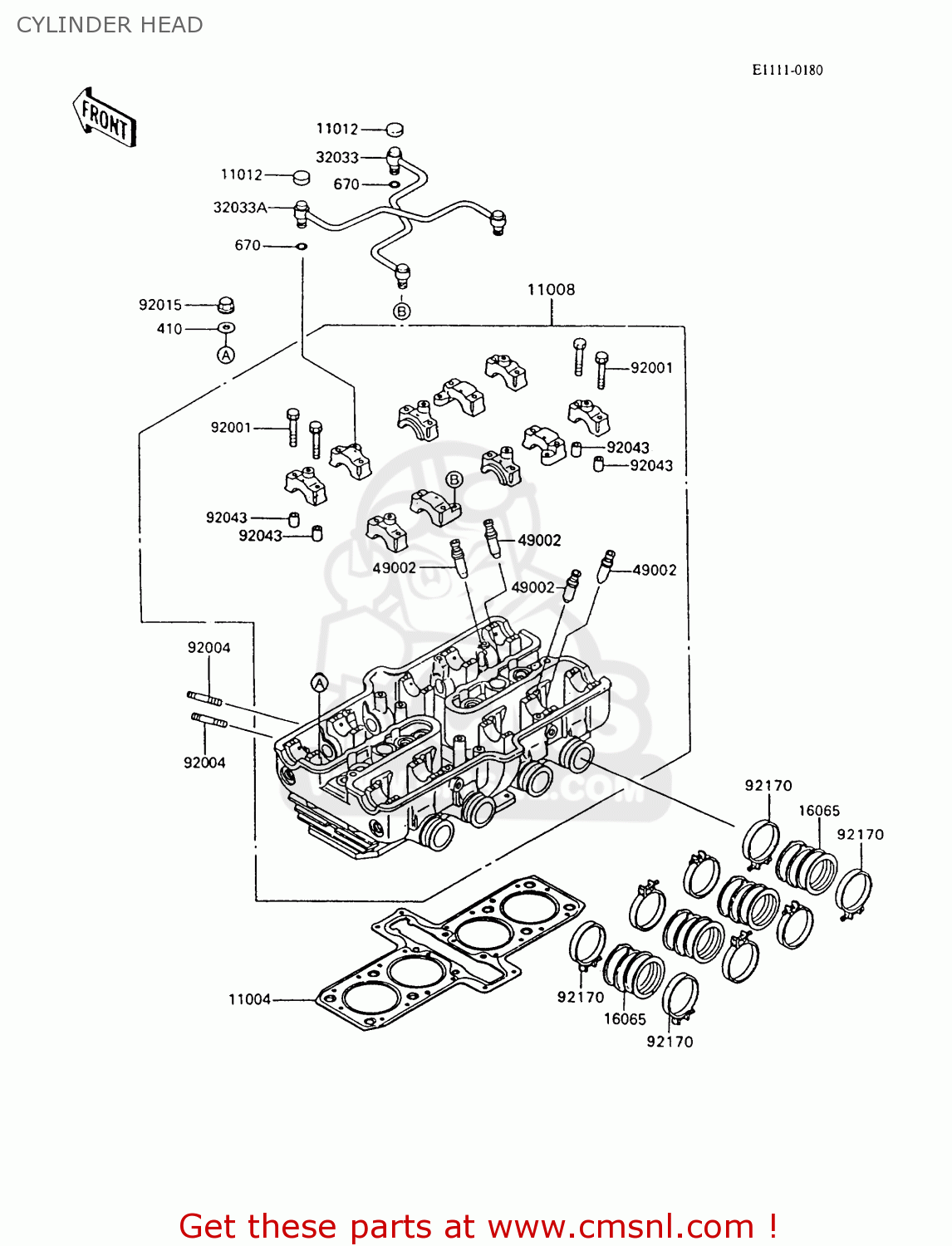 CYLINDER HEAD ZX600C10 GPX600R 1997 FG