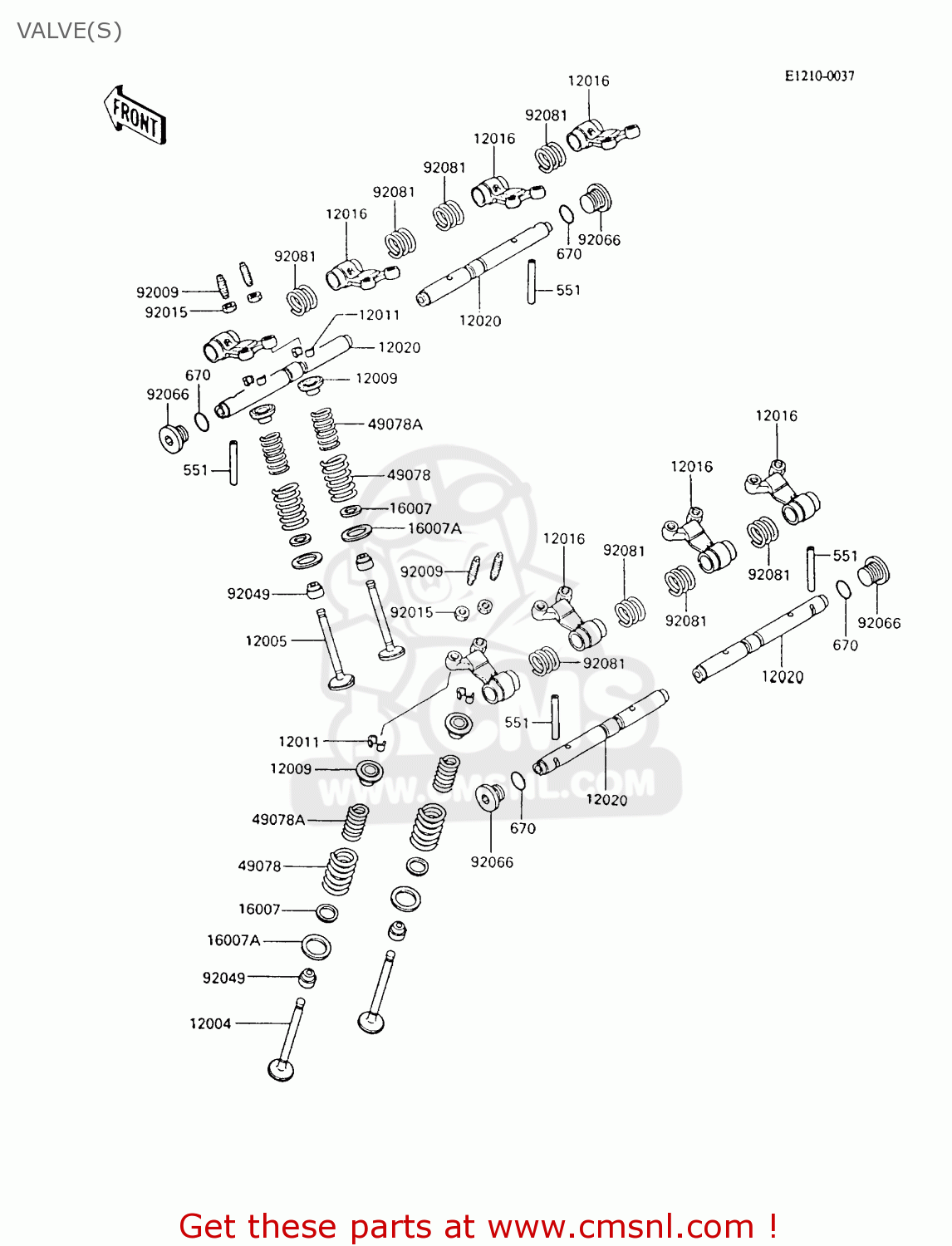 VALVE(S) ZX600C10 GPX600R 1997 FG