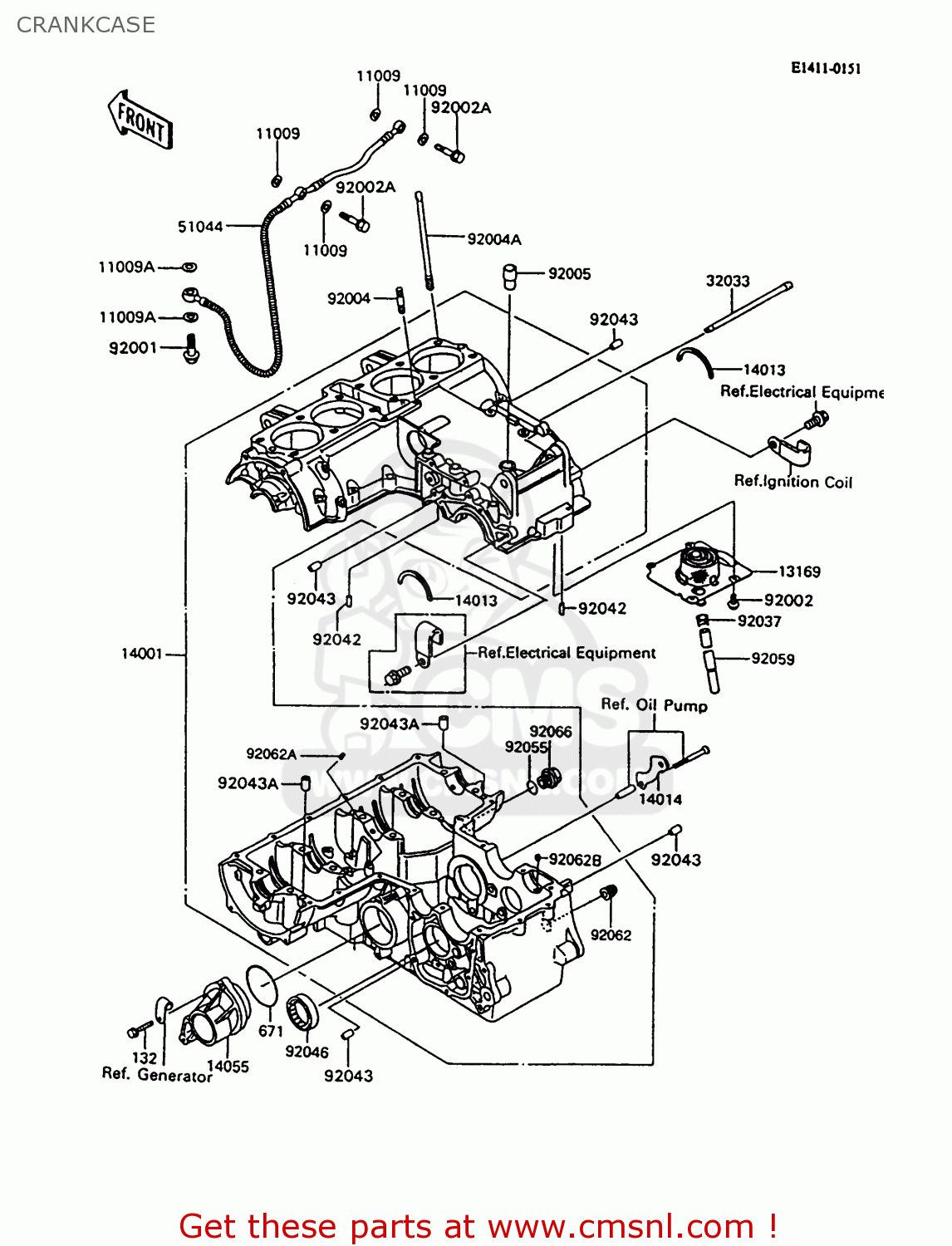 CRANKCASE ZX600C10 GPX600R 1997 FG