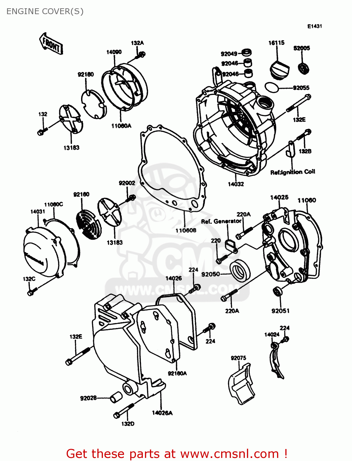 ENGINE COVER(S) ZX600C10 GPX600R 1997 FG