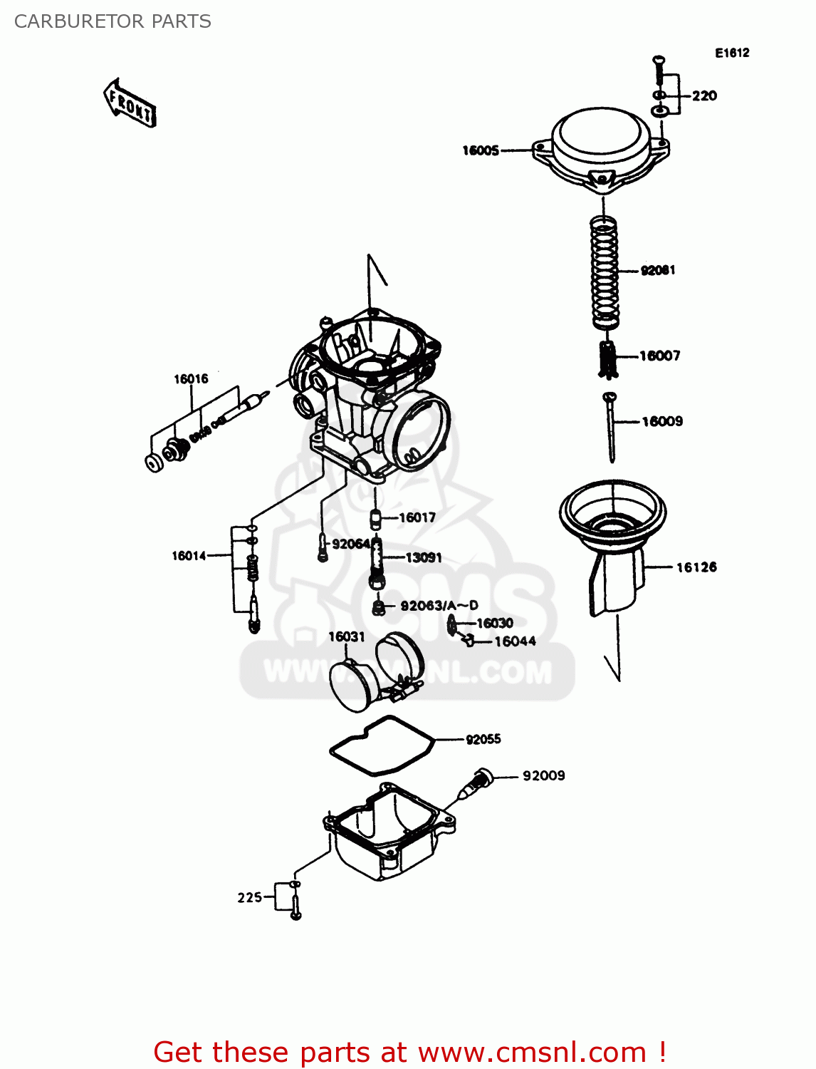 CARBURETOR PARTS ZX600C10 GPX600R 1997 FG