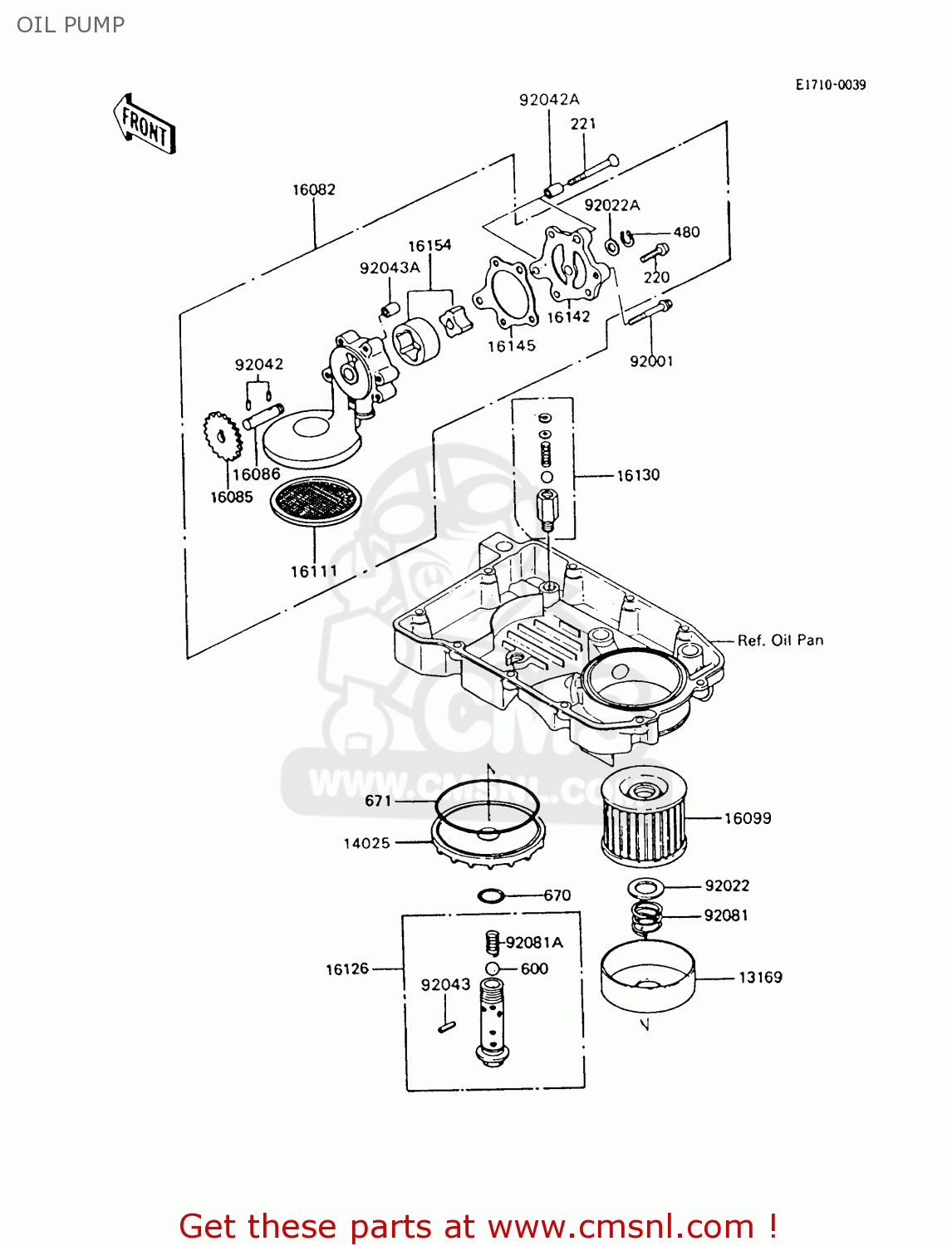 OIL PUMP ZX600C10 GPX600R 1997 FG