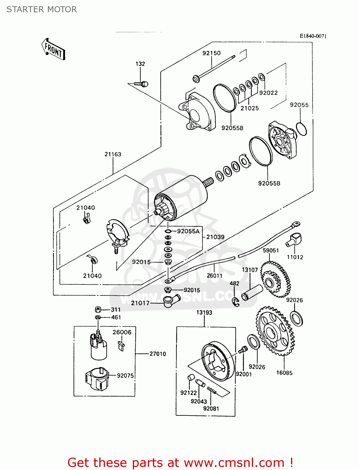 STARTER MOTOR ZX600C10 GPX600R 1997 FG