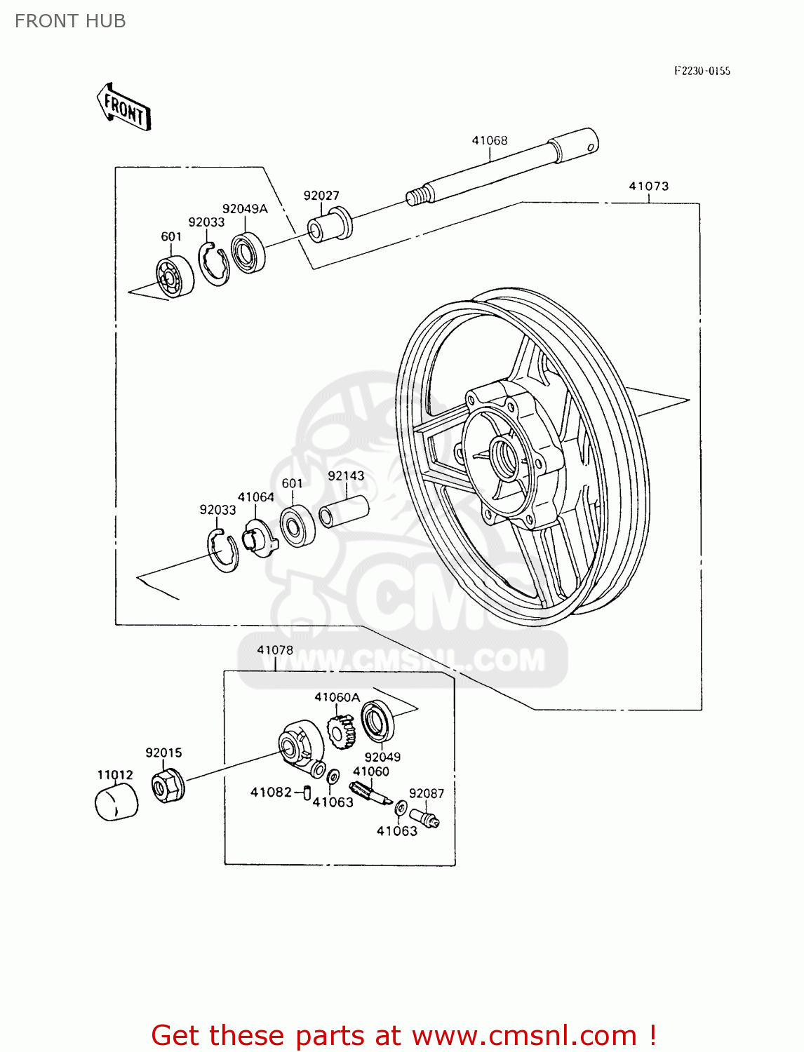 FRONT HUB ZX600C10 GPX600R 1997 FG