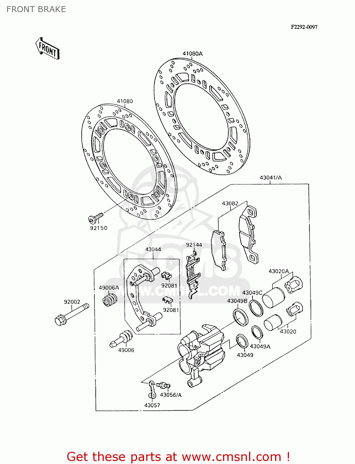 FRONT BRAKE ZX600C10 GPX600R 1997 FG