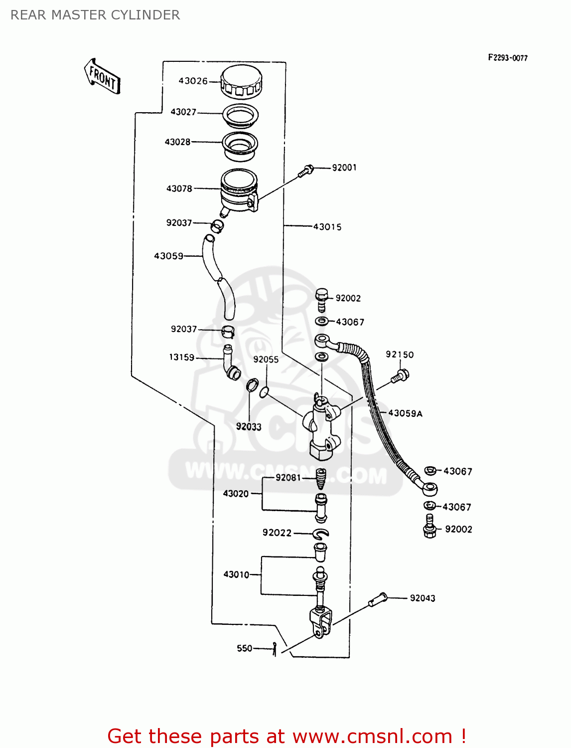 REAR MASTER CYLINDER ZX600C10 GPX600R 1997 FG