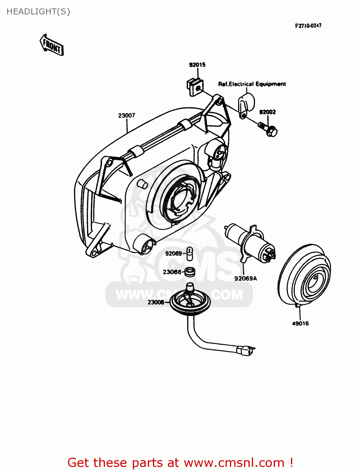 HEADLIGHT(S) ZX600C10 GPX600R 1997 FG