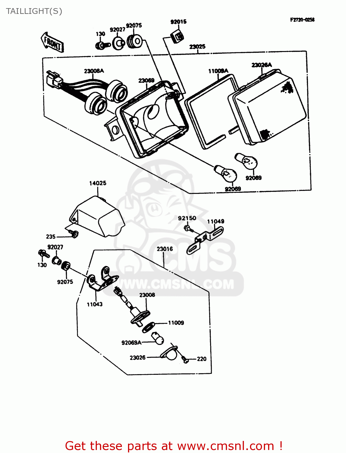TAILLIGHT(S) ZX600C10 GPX600R 1997 FG