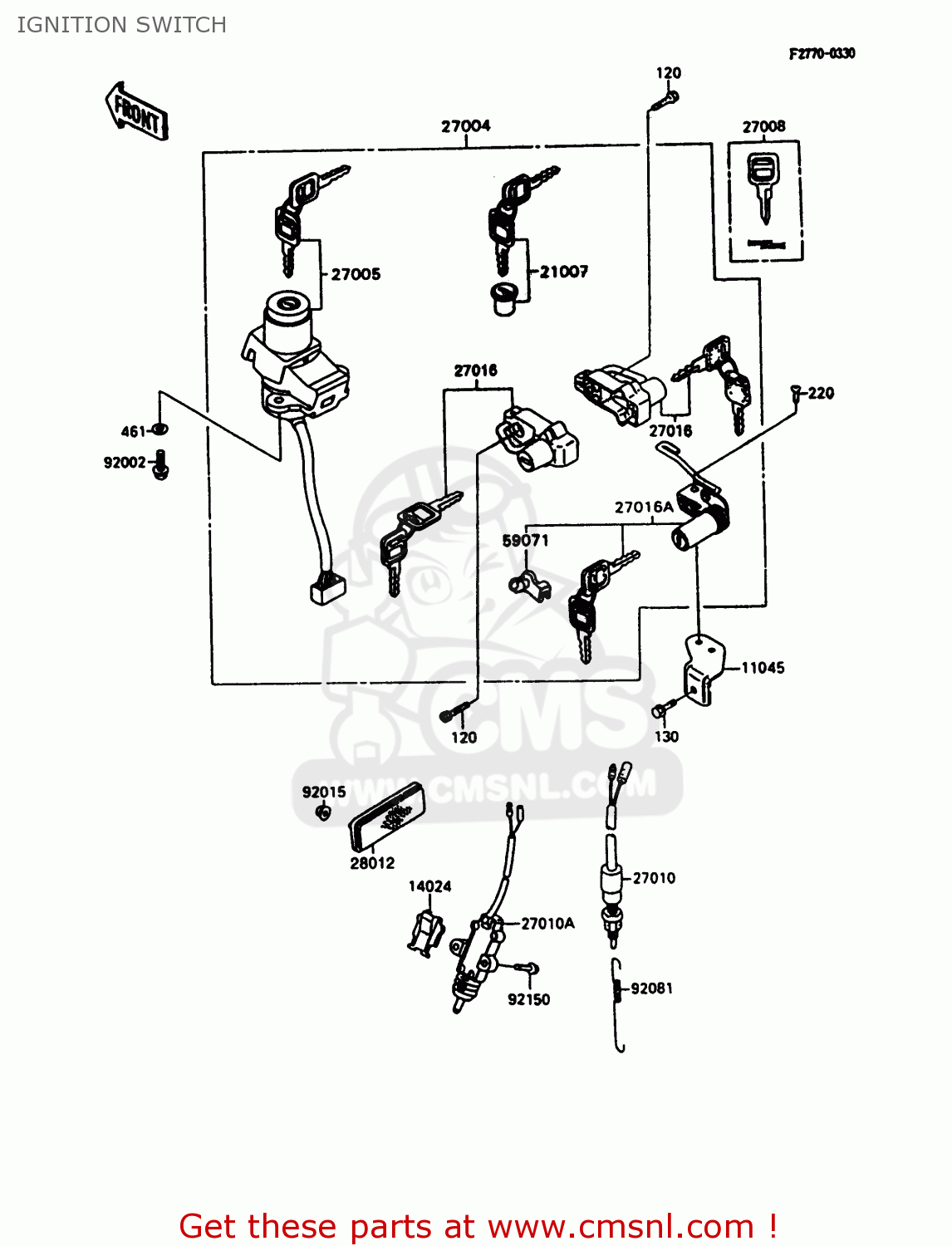 IGNITION SWITCH ZX600C10 GPX600R 1997 FG