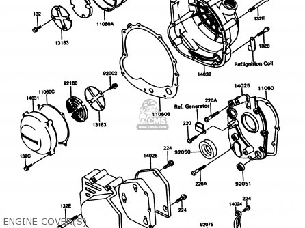 ENGINE COVER(S) - ZX600C10 GPX600R 1997 FG