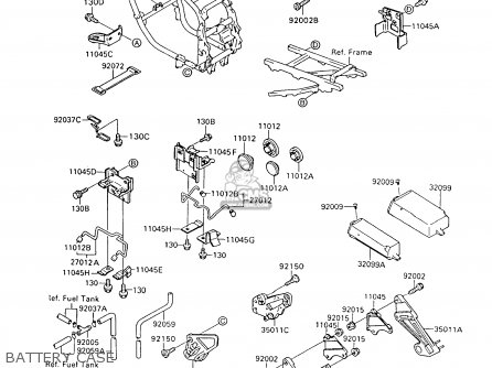 BATTERY CASE - ZX600C10 GPX600R 1997 FG