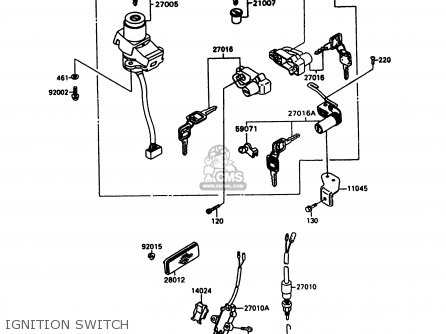 IGNITION SWITCH - ZX600C10 GPX600R 1997 FG