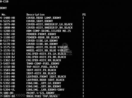 1997 ZX600-C10    H8 EBONY - ZX600C10 GPX600R 1997 FG