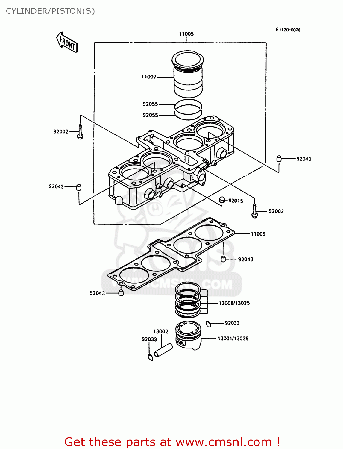 CYLINDER/PISTON(S) ZX600C10 NINJA 600R 1997 USA CALIFORNIA