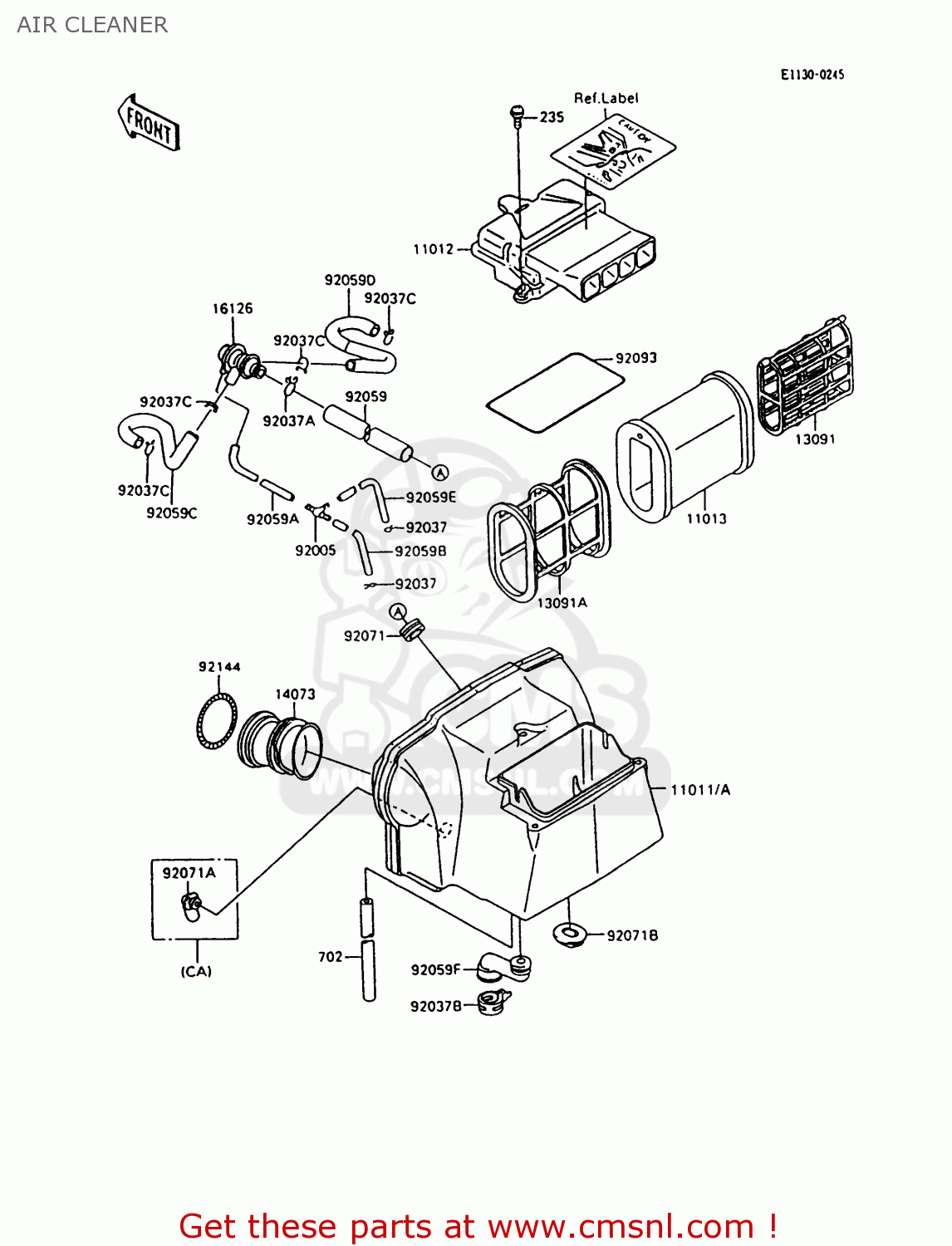 AIR CLEANER ZX600C10 NINJA 600R 1997 USA CALIFORNIA