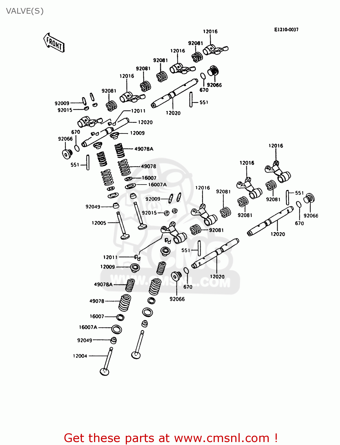 VALVE(S) ZX600C10 NINJA 600R 1997 USA CALIFORNIA