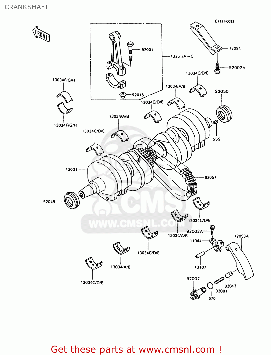 CRANKSHAFT ZX600C10 NINJA 600R 1997 USA CALIFORNIA