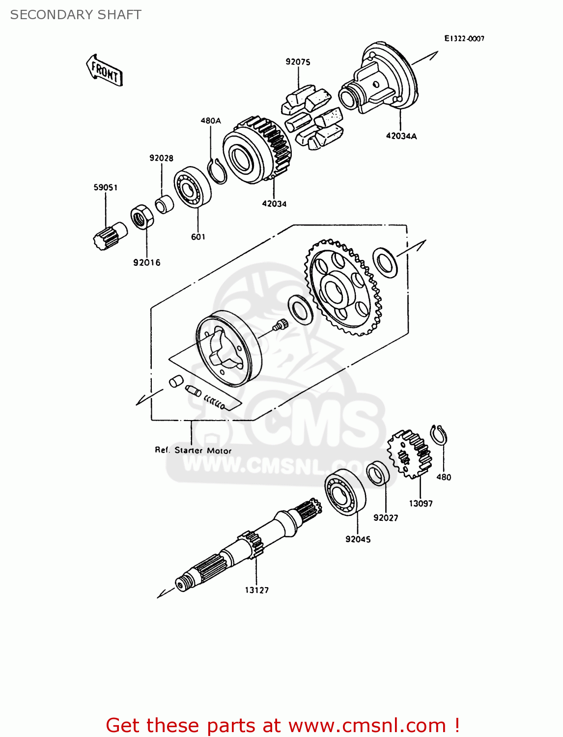 SECONDARY SHAFT ZX600C10 NINJA 600R 1997 USA CALIFORNIA