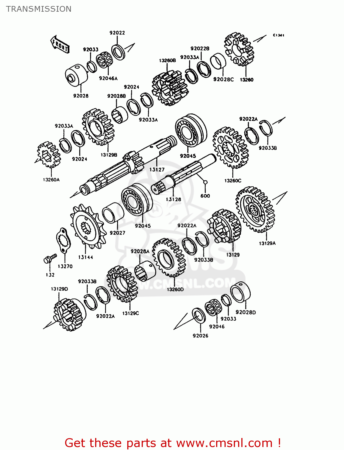 TRANSMISSION ZX600C10 NINJA 600R 1997 USA CALIFORNIA