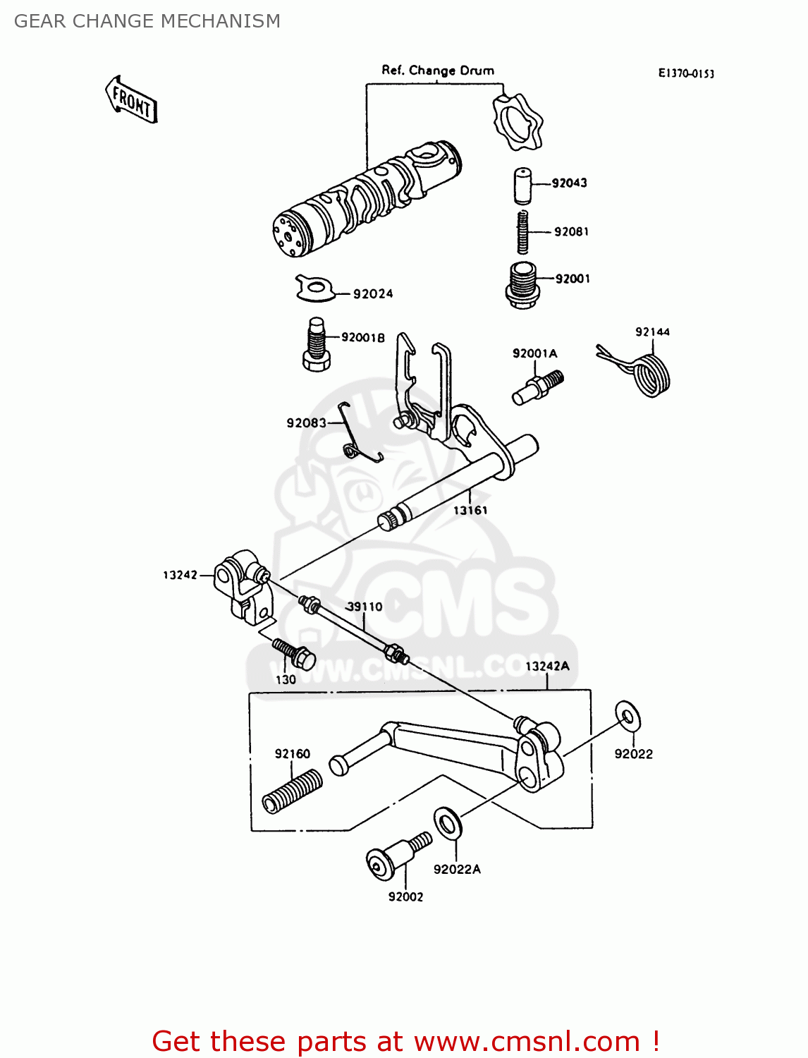 GEAR CHANGE MECHANISM ZX600C10 NINJA 600R 1997 USA CALIFORNIA