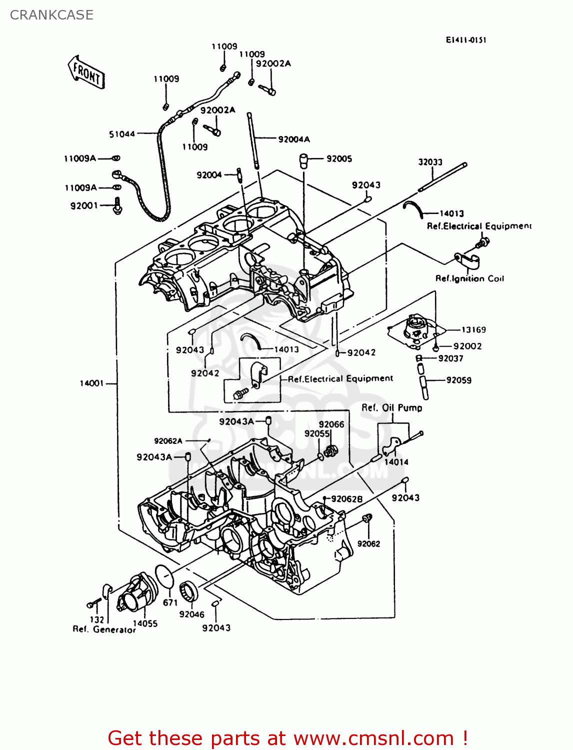 CRANKCASE ZX600C10 NINJA 600R 1997 USA CALIFORNIA