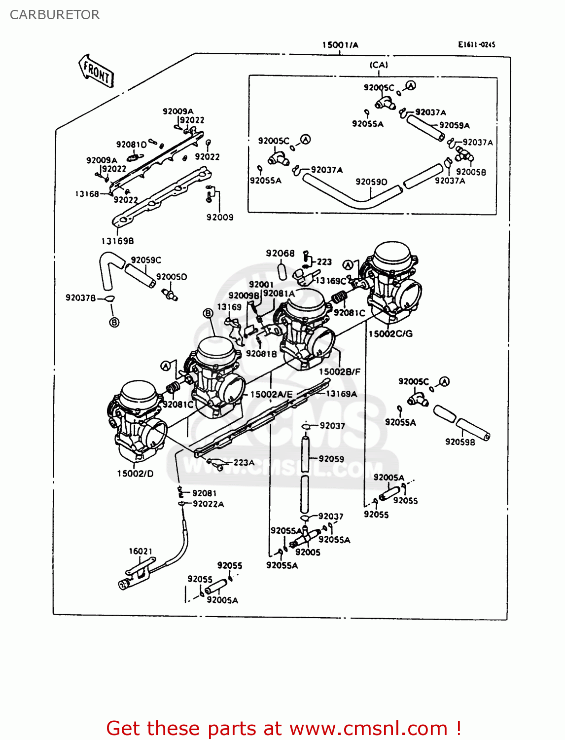 CARBURETOR ZX600C10 NINJA 600R 1997 USA CALIFORNIA