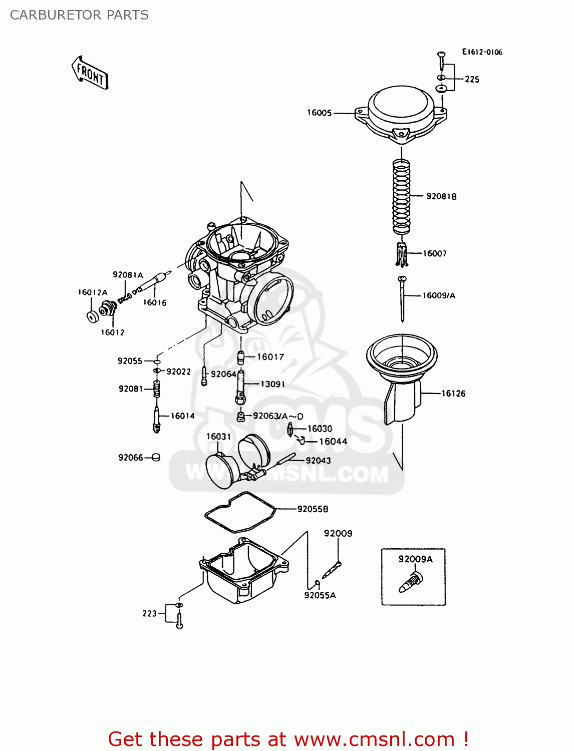 CARBURETOR PARTS ZX600C10 NINJA 600R 1997 USA CALIFORNIA