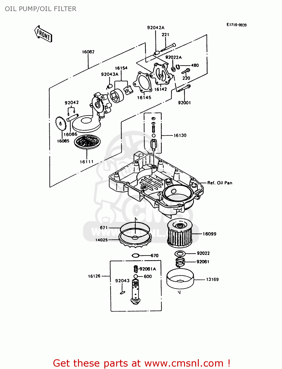 OIL PUMP/OIL FILTER ZX600C10 NINJA 600R 1997 USA CALIFORNIA