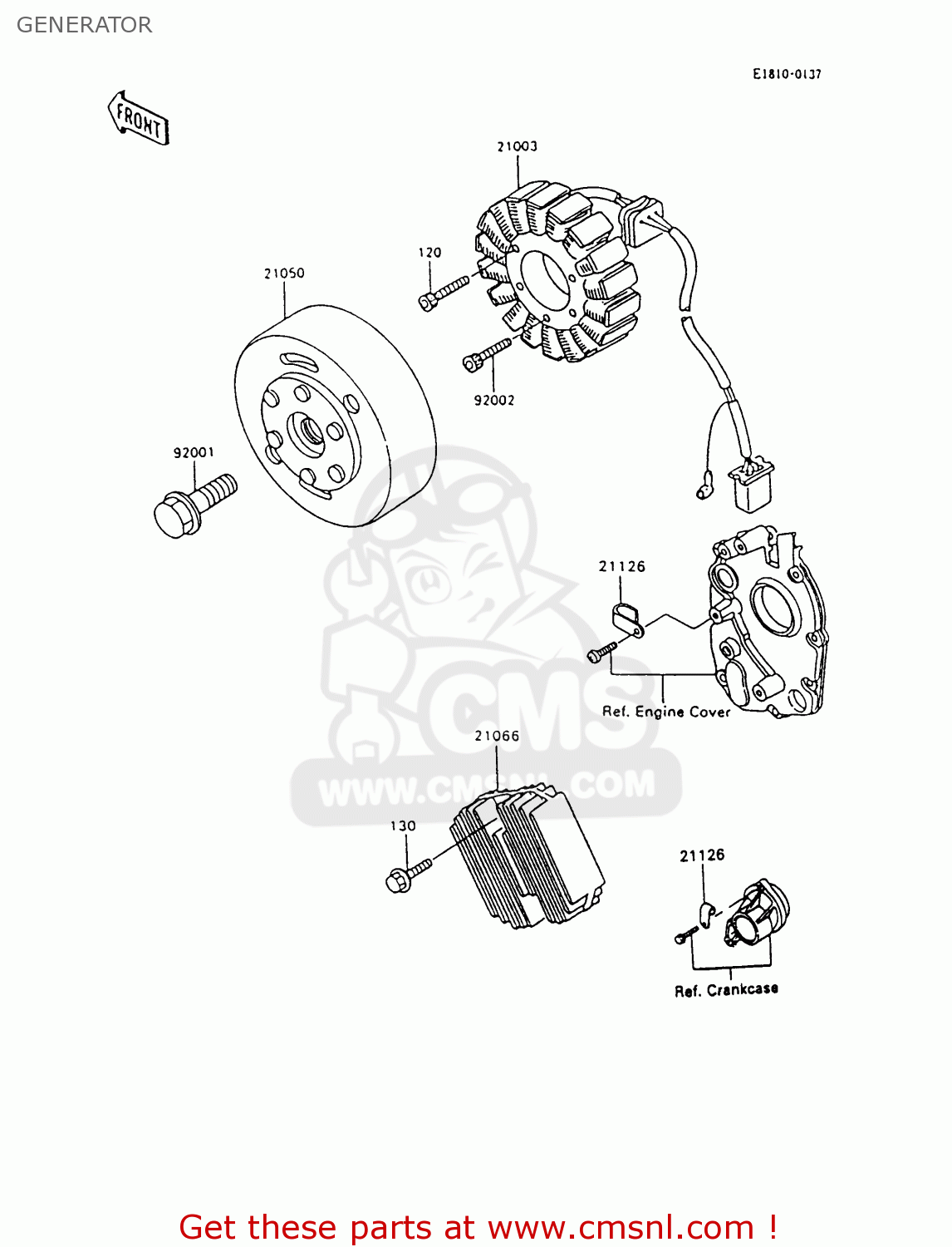GENERATOR ZX600C10 NINJA 600R 1997 USA CALIFORNIA