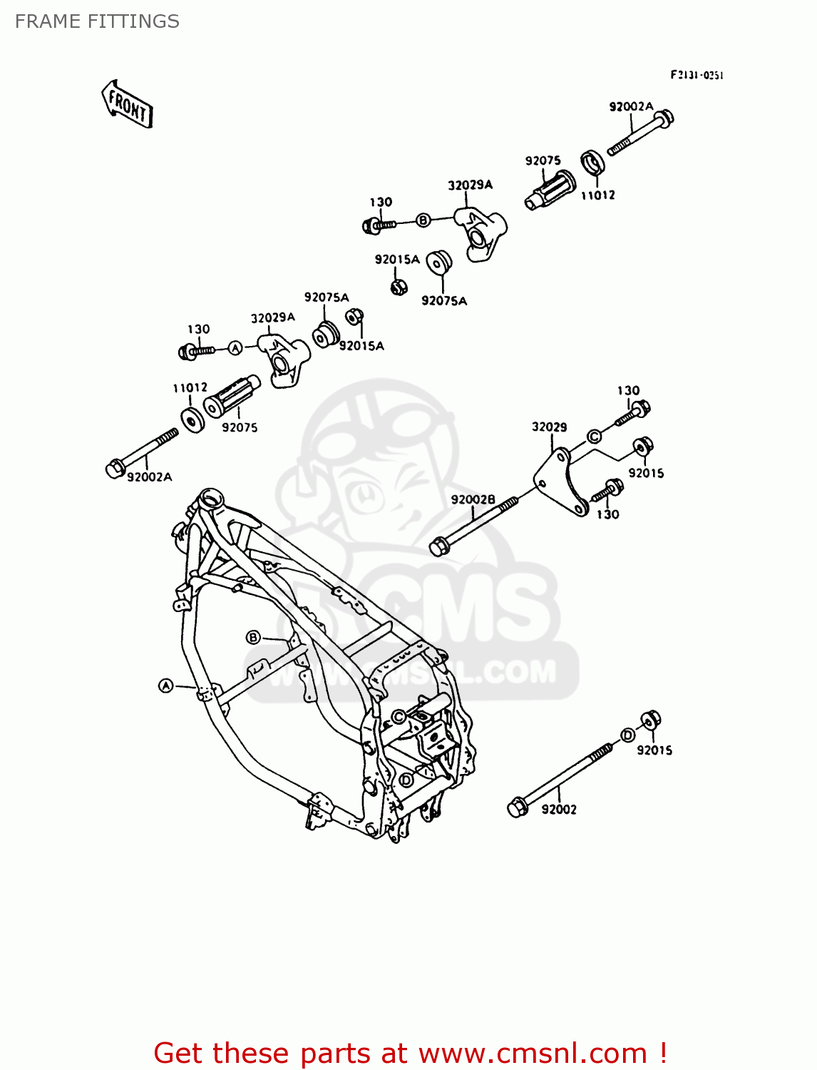 FRAME FITTINGS ZX600C10 NINJA 600R 1997 USA CALIFORNIA
