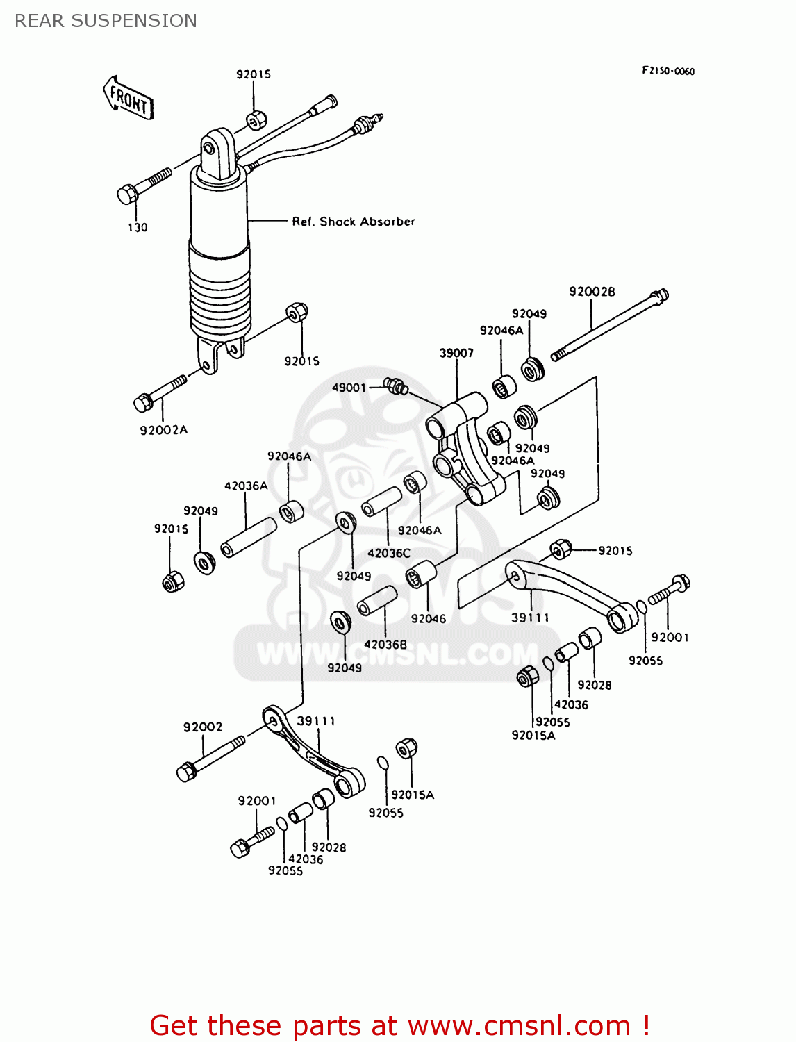 REAR SUSPENSION ZX600C10 NINJA 600R 1997 USA CALIFORNIA