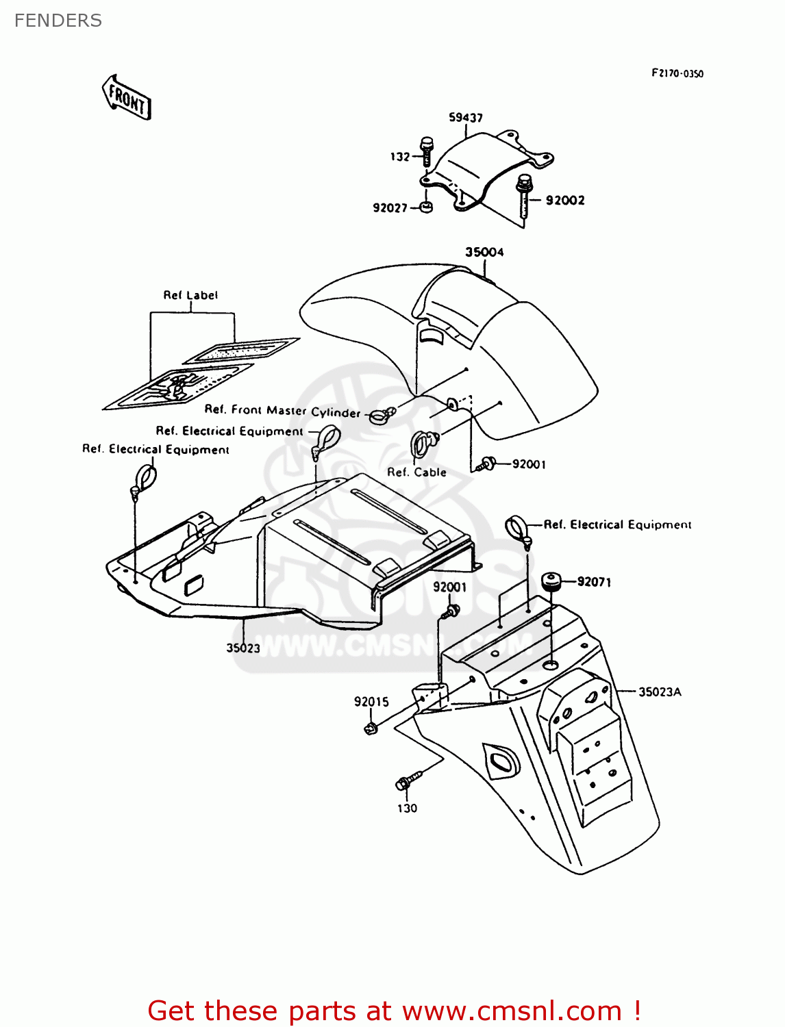 FENDERS ZX600C10 NINJA 600R 1997 USA CALIFORNIA