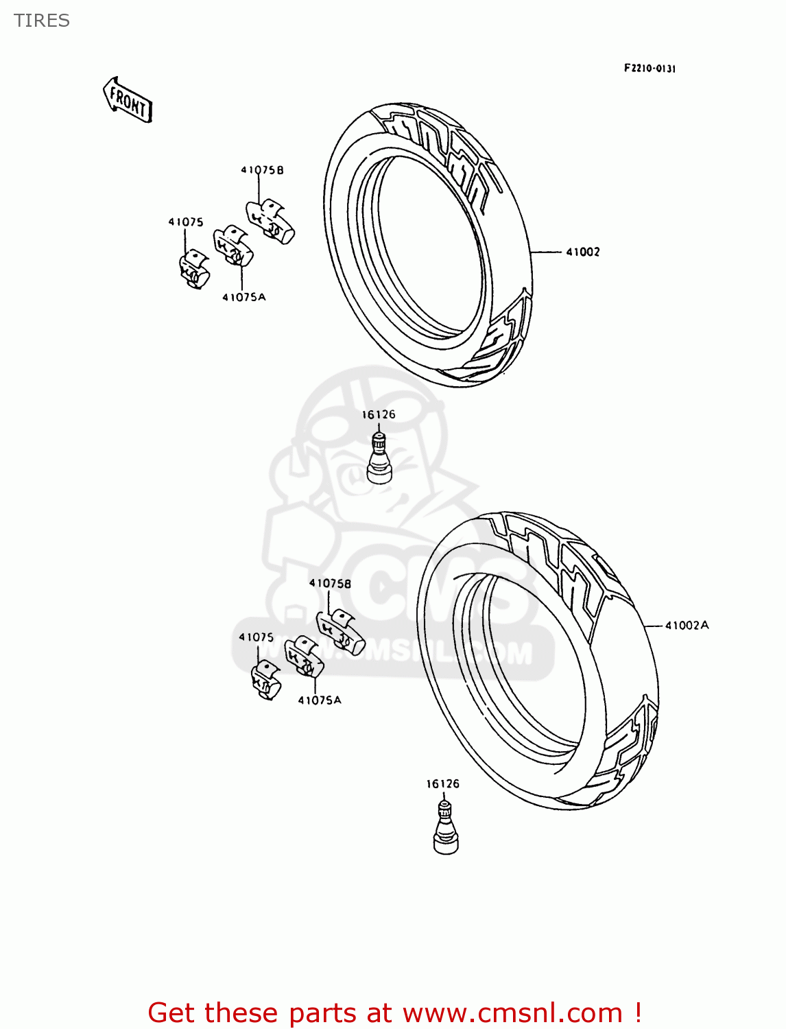 TIRES ZX600C10 NINJA 600R 1997 USA CALIFORNIA