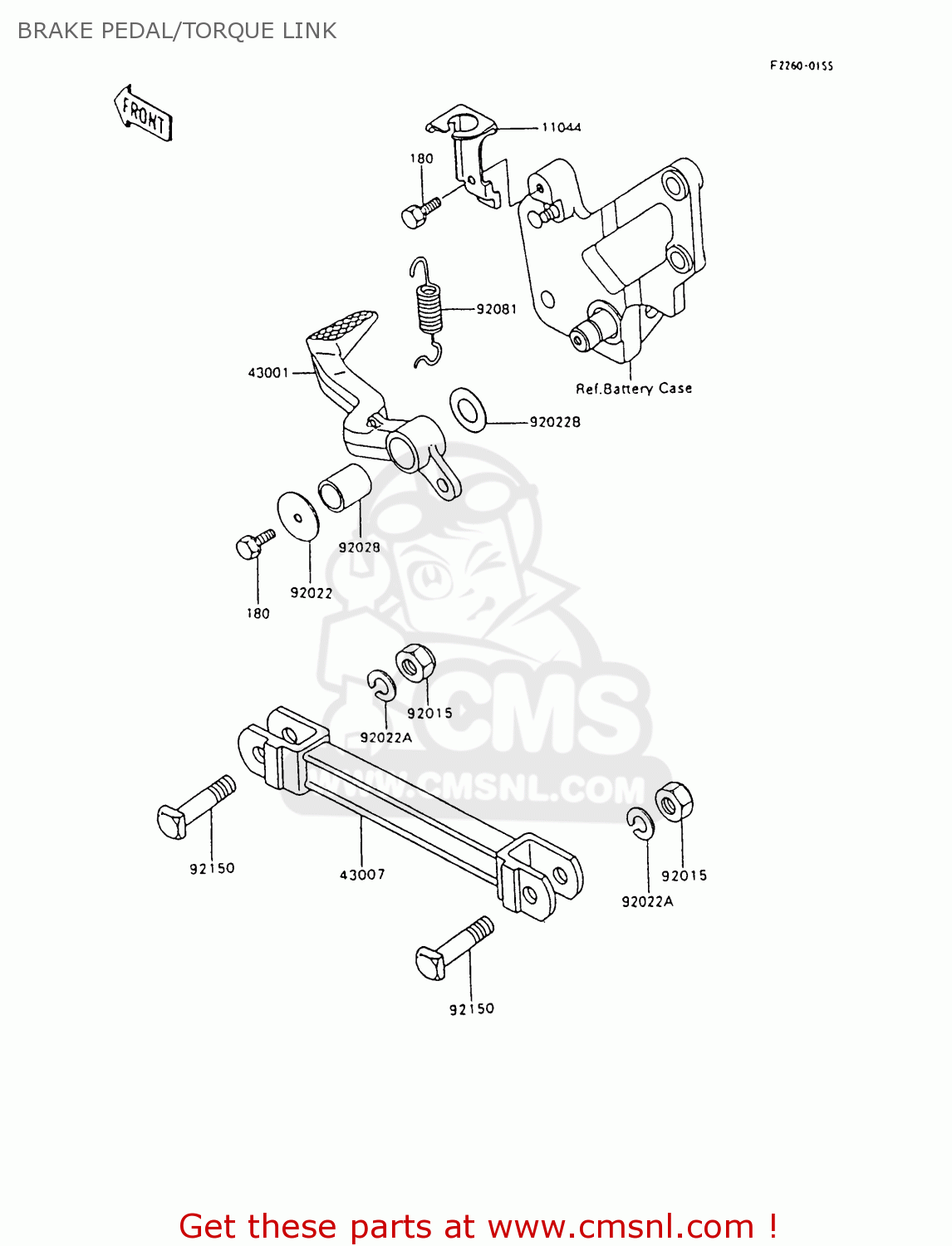 BRAKE PEDAL/TORQUE LINK ZX600C10 NINJA 600R 1997 USA CALIFORNIA