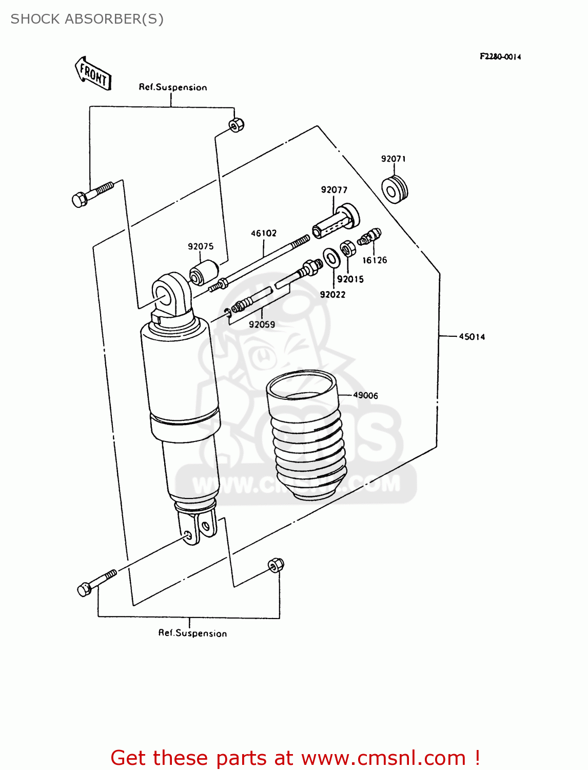 SHOCK ABSORBER(S) ZX600C10 NINJA 600R 1997 USA CALIFORNIA