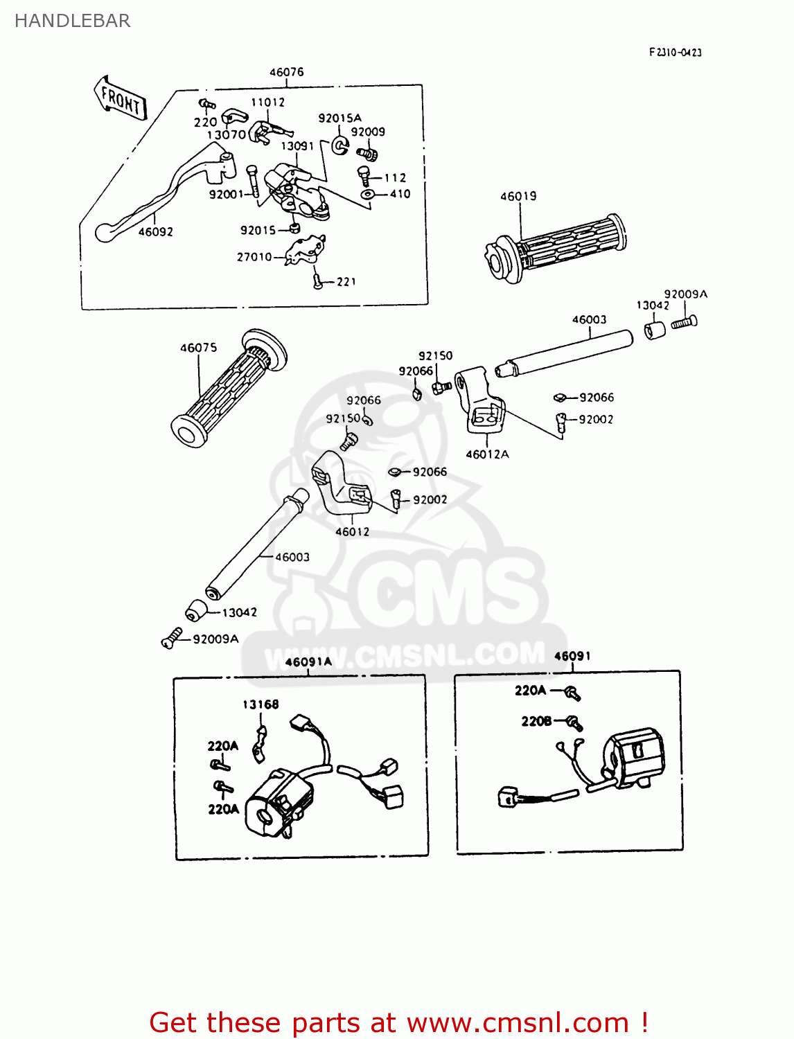 HANDLEBAR ZX600C10 NINJA 600R 1997 USA CALIFORNIA